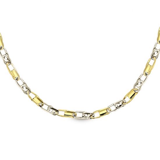 Juwelier Zwartevalk - 14 karaat gouden bicolor ketting ZV 1008/50cm