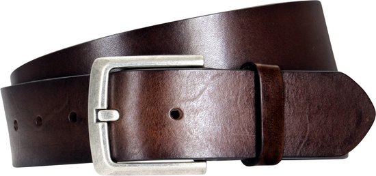 LINDENMANN leren heren riem - bruin - Maat: 85