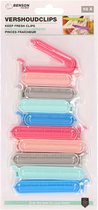 Benson Vershoudclips/vershoudknijpers - 10x - kunststof - pastel kleuren