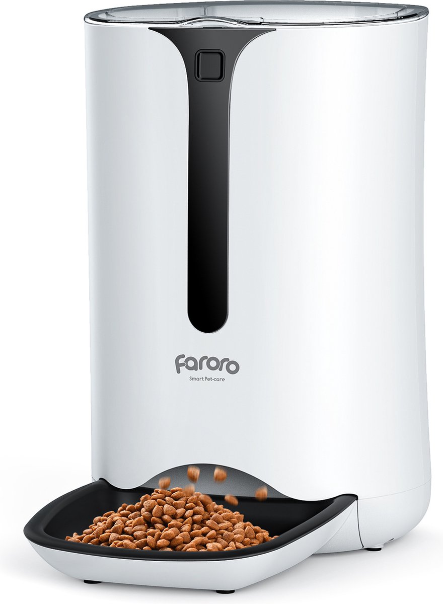 Faroro PF31 voerautomaat dispenser- Automatische Voerbak Kat en Hond - Voerdispenser - Voerinhoud 7L - 10s Spraakopname