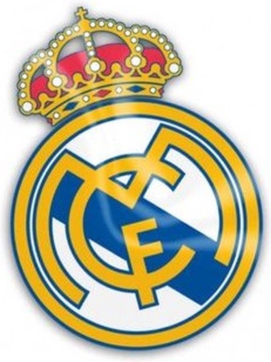 Real Madrid CF - serviette - En forme de logo - 180 x 130 cm (130Ø) - Oranje/ Blauw