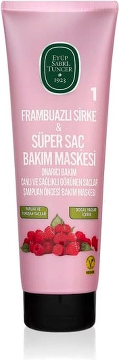Eyüp Sabri Tuncer – Frambozenazijn + Super Haarverzorgende Masker – 250 ml – 100% Vegan + Gluten Vrij