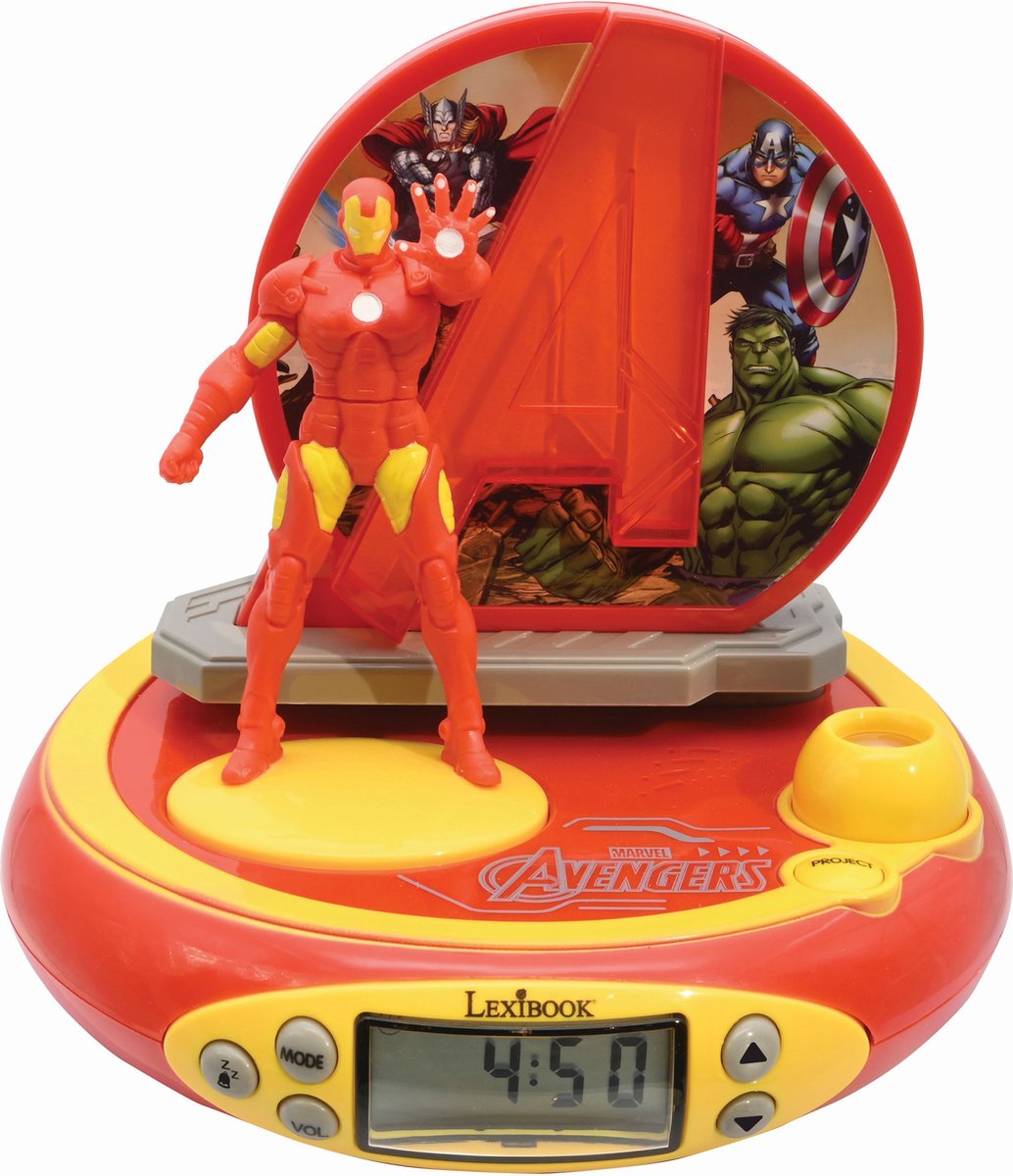 Avengers 3D Iron Man Projectorklok met Magische Geluiden