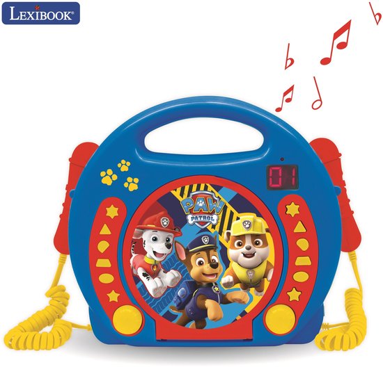 Paw Patrol Draagbare CD-speler met 2 Meezingmicrofoons