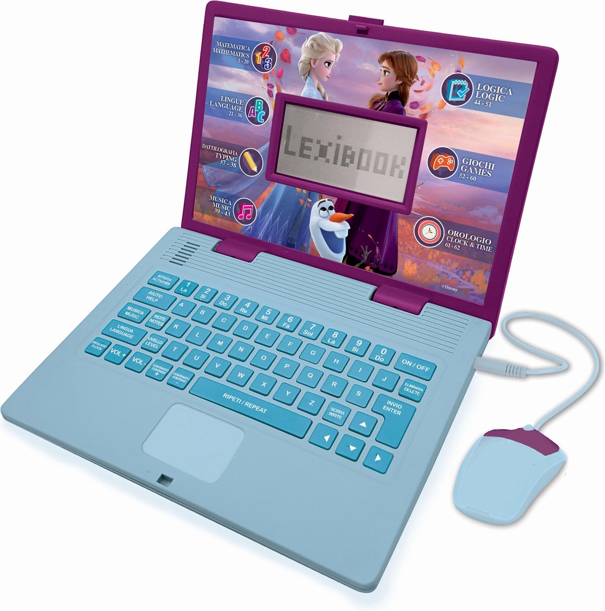 Bevroren tweetalige educatieve laptop - 124 activiteiten in het Engels / Italiaans