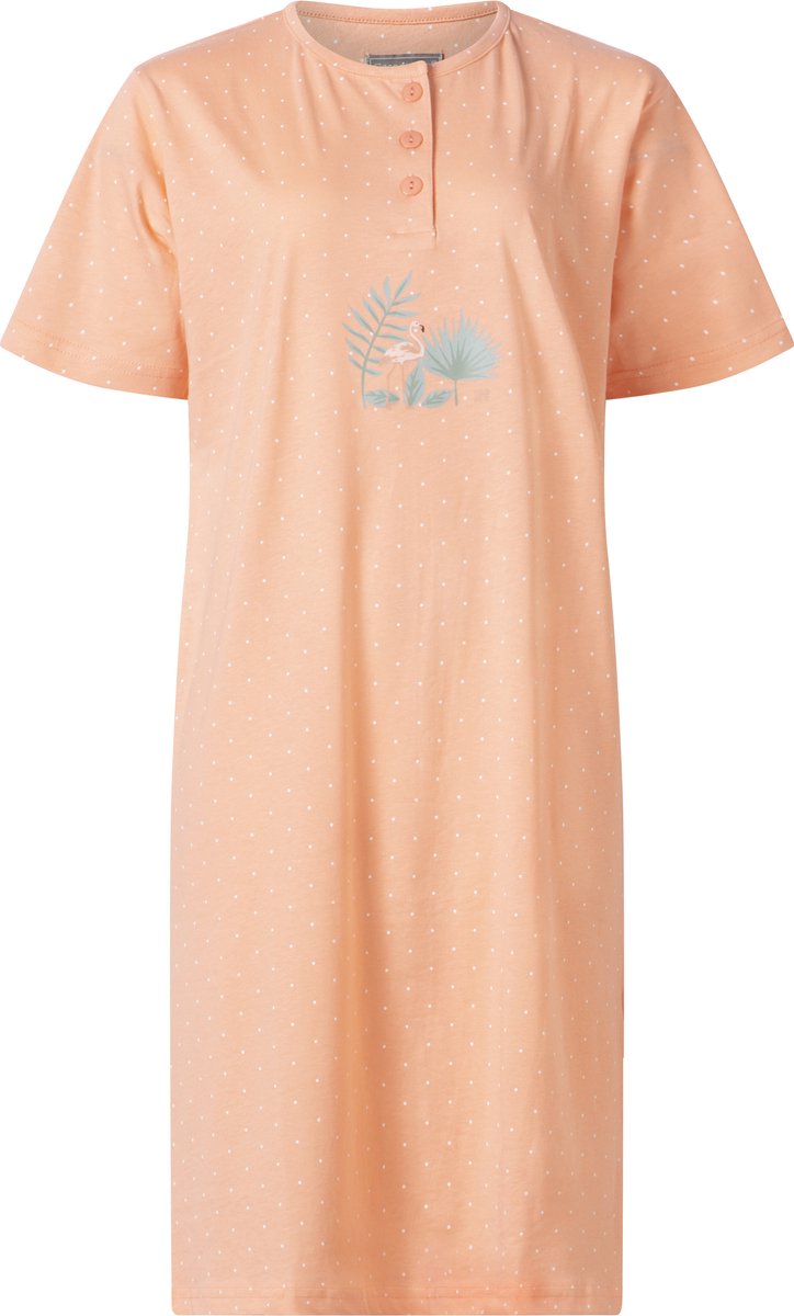 Cocodream Quality Cocodream dames nachthemd korte mouw - Tropic flamingo - zalm Zalm, tropic
