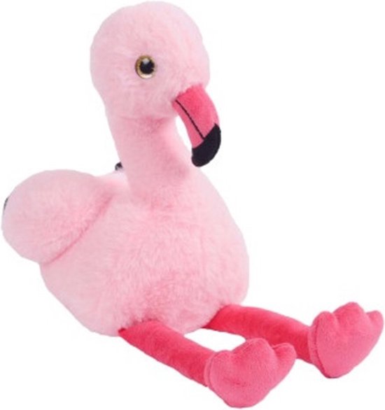 Knuffeldier Flamingo Chicka - zachte pluche stof - boerderijdieren knuffels - roze - 25 cm