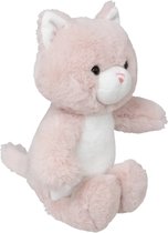 Atmosphera Knuffeldier Kat/poes Kitty - zachte pluche stof - katten knuffels - roze - 28 cm