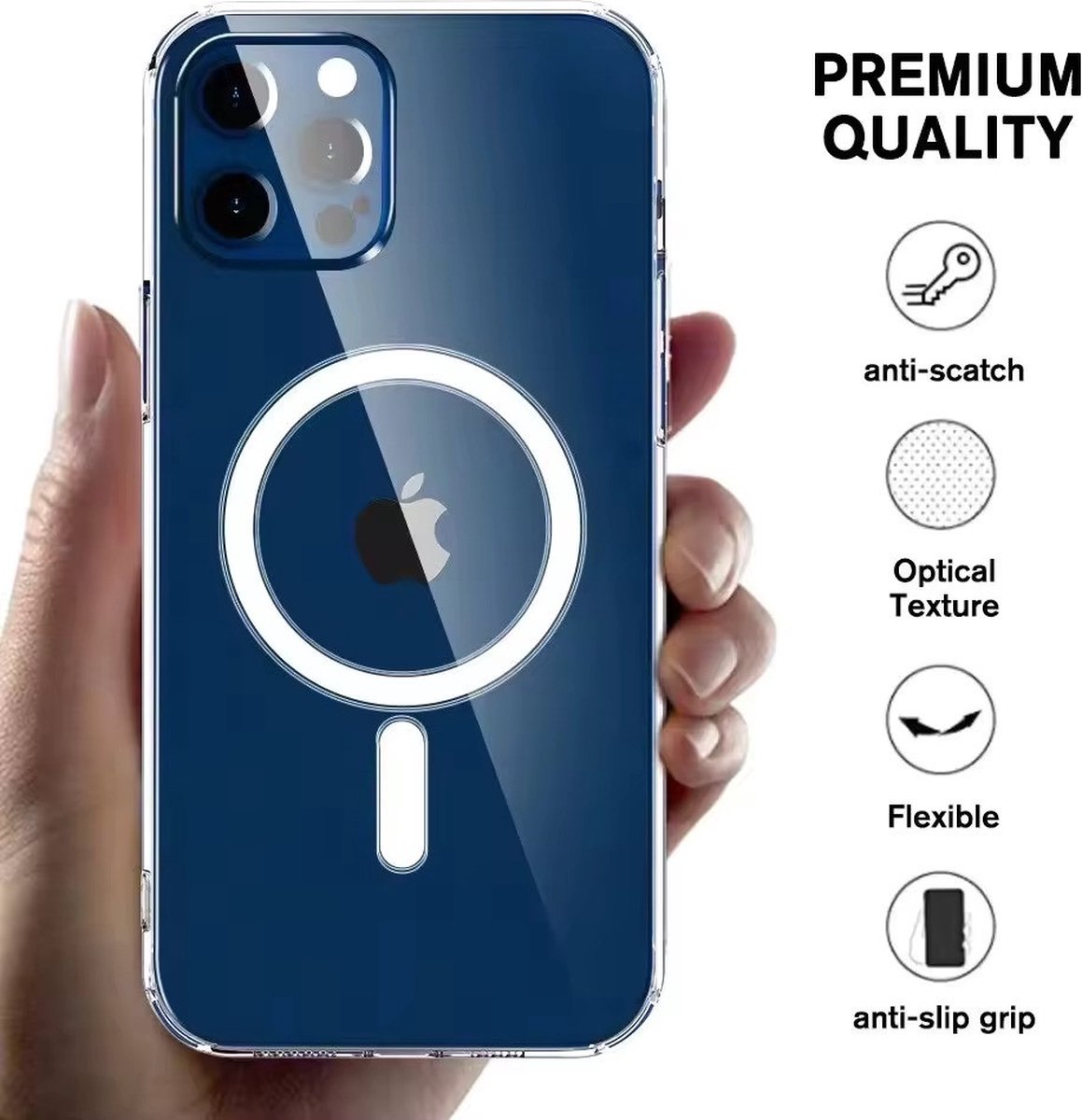 Techgrip - Hoesje geschikt voor iPhone 14Pro Transparant Magsafe Compatible
