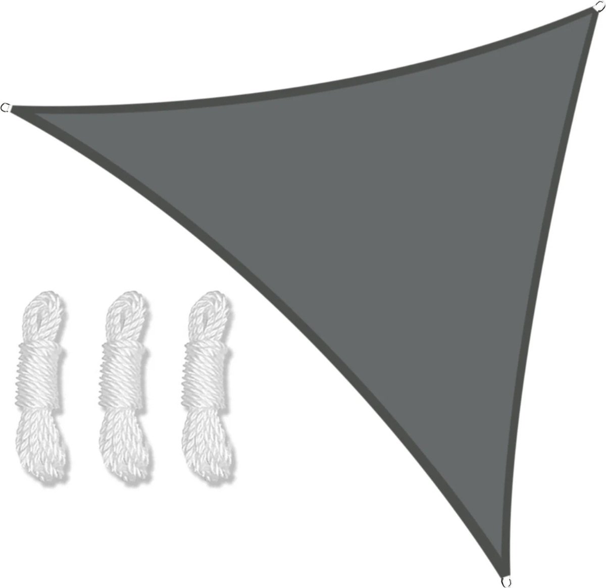 Zonnescherm Zonnedoek 2x2x2m Gecoat Polyester Waterbestendig Inclusief Haken aan Uiteindes Grijs