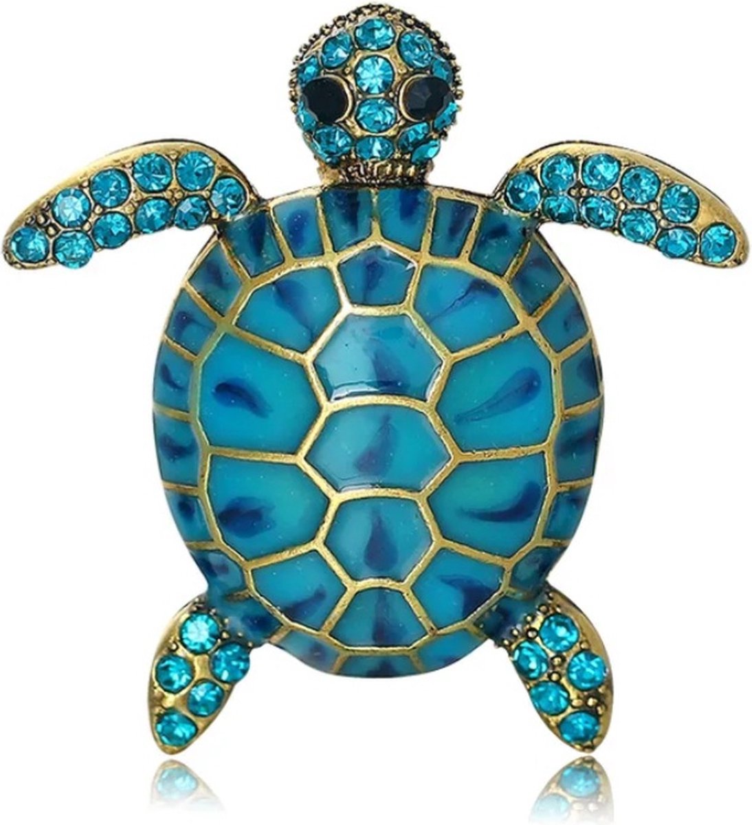 Zelto- Broche Schildpad-Dames Broche-Heren Broche-Dieren Broches-Schildpadje-Broches & Spelden_Broches-Broche Boetiek-Zelto-Broche-Accessoires-Bijoux-Sierspeld-Sjaal Speld-Vest Sluiting-Dames Mode-Heren Mode Blauw-Groen-