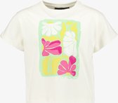 TwoDay meisjes T-shirt met geborduurde bloemen - Wit - Maat 134/140