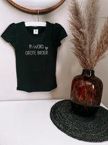 KLEINE FRUM - Ik word grote broer - hartje - shirt - zwart - maat 68 tot 92 - zwangerschap bekendmaking - aankondiging - baby op komst