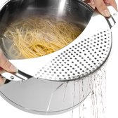 Leopacat Passoire De Cuisine En Acier Inoxydable, Passoire à PâTes Classique, Panier éGouttoir Avec Plateau Pour LéGumes, Fruits, PâTes, Salades, PréParation Des Aliments Et Passe Au Lave-Vaisselle