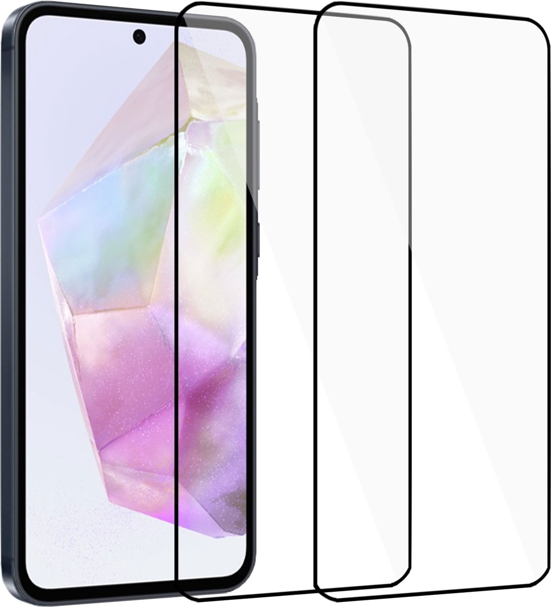 2x Geschikt voor Samsung Galaxy A35 / A55 - Screenprotector - Gehard Glas - Full GuardCover
