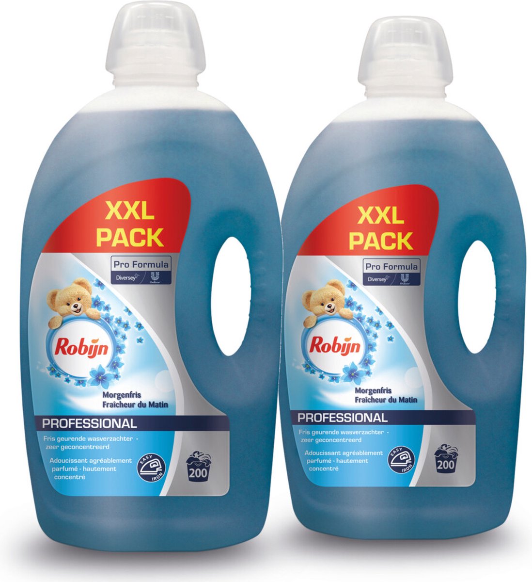 Goedkoopste 2x Robijn Professional Wasverzachter Morgenfris - 200 Wasbeurten Pro Formula 5 liter