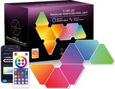 APO Electronics® - Triangles Starter Kit - Triangel Hexagon Led Panelen - 6 Stuks - RGB LED Panelen - Met App & Afstandsbediening