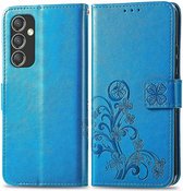 Geschikt voor Samsung Galaxy A55 5G - Wallet Sase met 3 kaartsleuven - Book Case Hoesje - Blauw
