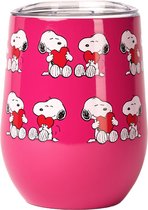 Quy Cup - Thermos 300 ml - ZERO CUP Peanuts Collection Snoopy 12 (Love) - Double Paroi - 24 heures froides, 12 heures chaudes, tasse thermos en acier inoxydable (304)