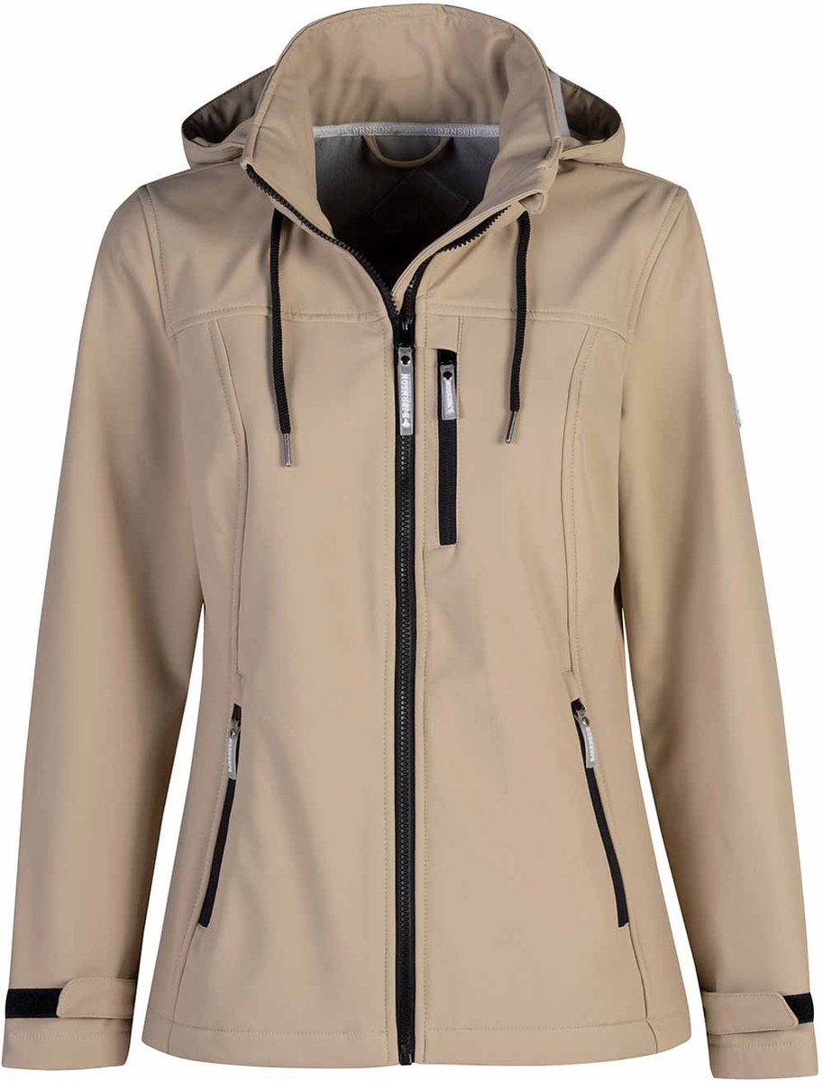 BJØRNSON Kaisa Softshell Tussenjas Dames Winddicht Fleece Beige