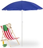 Relaxdays Parasol 160 cm - reis strandparasol - opvouwbaar - draagtas - kantelbaar