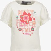 TwoDay meisjes T-shirt met bloemen en glitters - Wit - Maat 122/128