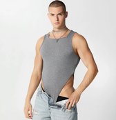 Erotische V-line jumpsuit heren - Korte mouwen - Clubwear - Nachtclub - Casual - Mode - Sexy - Bodysuit