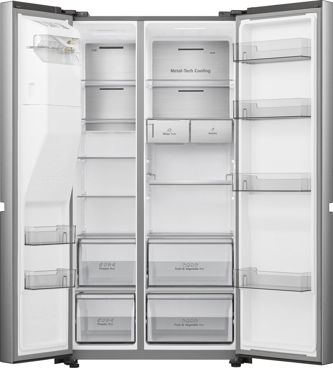 Hisense RS818N4TIC - Amerikaanse koelkast - Energielabel C - Water- & ijsdispenser - Metal Cooling - No Frost - RVS - Multi-Air Flow - Fast Freeze - 35dB (A) - Inverter Compressor - 632 Liter — afbeelding 7