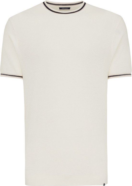 TRESANTI | CESARE I Piqué gebreid T-shirt met contrast kraag | Ivory | Size XXXL