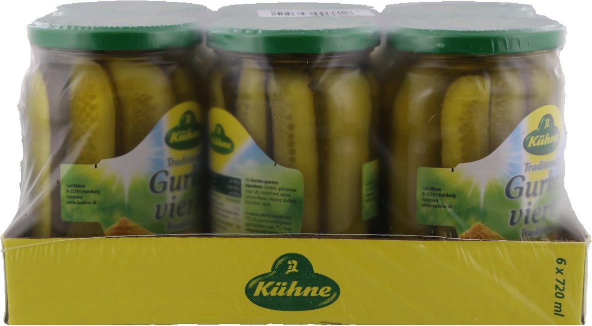 Kühne Gurken viertel 6 potten x 72 cl