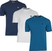 3-Pack Donnay T-shirt (599008) - Sportshirt - Heren - Navy/White/Petrol (581) - maat XL
