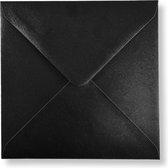 Cards & Crafts 50 Luxe metallic vierkante enveloppen - 14x14 - zwart - 110grams - 140x140mm
