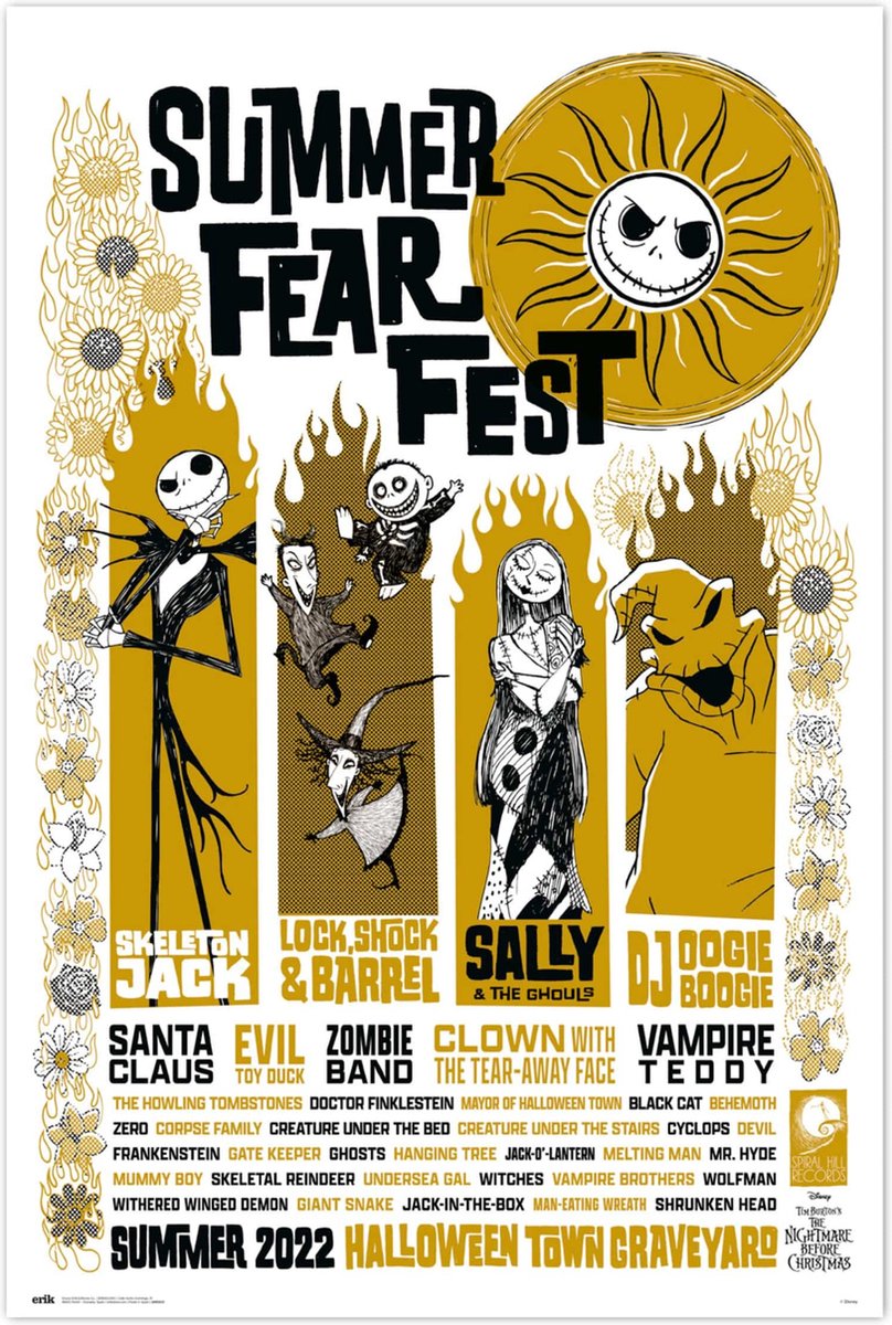 Grupo Erik Poster Disney - Nightmare Before Christmas - Summer Fear Fest 61x91,5cm Divers