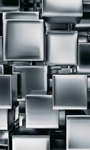 Fotobehang - Metal Cubes 150x250cm - Vliesbehang