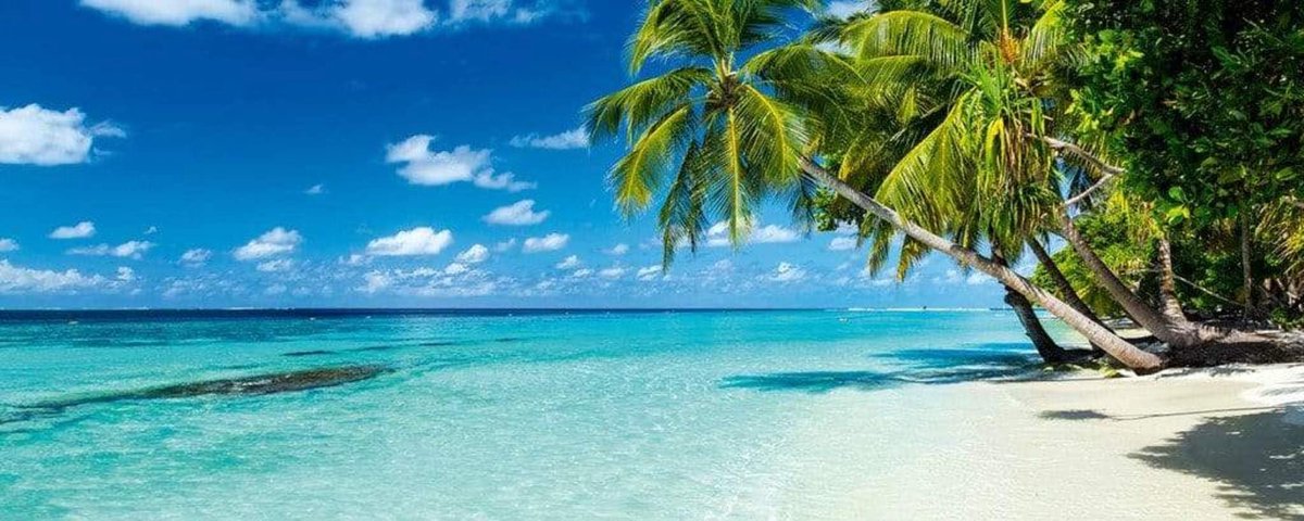 Fotobehang - Paradise Beach 375x150cm - Vliesbehang