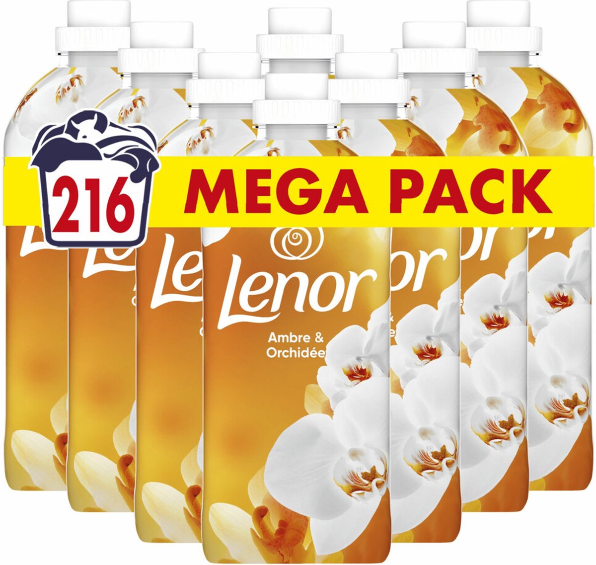 Goedkoopste Lenor Wasverzachter Amber & Orchidee 216 Wasbeurten 8 x 567 ml