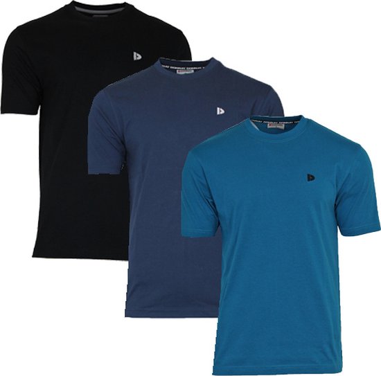 3-Pack Donnay T-shirt (599008) - Sportshirt - Heren - Black/Navy/Petrol (551) - maat L