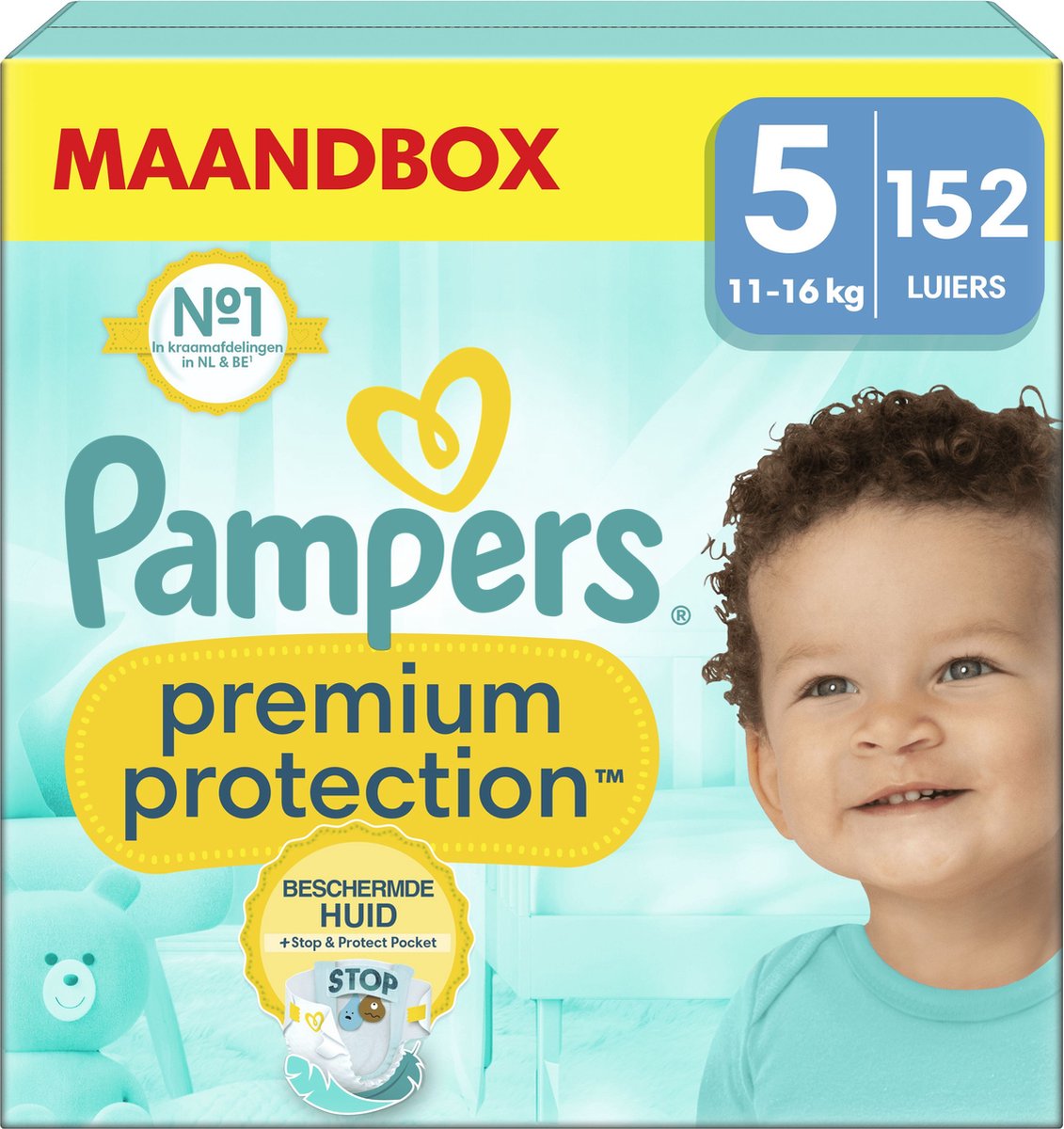 Pampers Premium Protection - Maat 5 (11kg-16kg) - 152 Luiers - Maandbox - Pampers