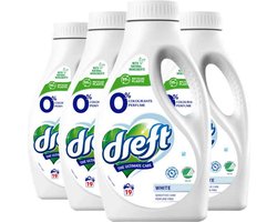 Dreft Vloeibaar Wasmiddel 0% Witte Was 19 Wasbeurten - 4 x 988 ml - Voordeelverpakking