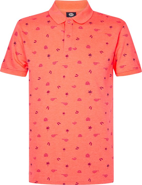 Petrol Industries - Heren All-over Print Polo Outer Banks - Roze - Maat XXXL