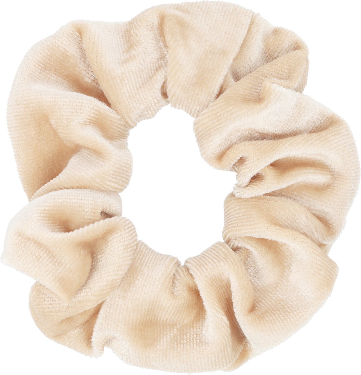Kraagjeskopen.nl® Scrunchie Velvet Beige Haarelastiek Haaraccessoire - 1 stuk Haarwokkel
