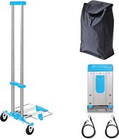 Boodschappentrolley, inklapbaar tot 50 kg, boodschappenwagen, waterdicht (24 x 11 x 3,5, blauw)