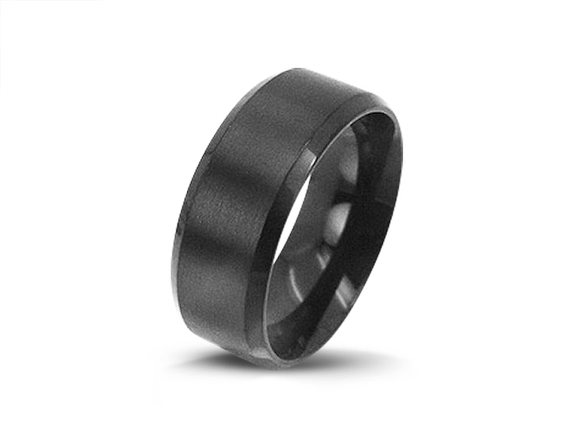 Amanto Ring Akeel - 316L Staal - 8mm - Maat 60-19mm