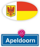 Apeldoorn stadsvlag auto stickers set 2 stuks.