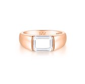 Portraitix - 14k Roségouden Heren Portrait Geslepen Moissanite Ring