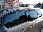 Zijwindschermen tbv Opel Meriva B - 5 deurs vanaf 2010 - 2017 set tbv voor en achterramen pasvorm donker getint