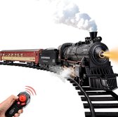Train jouet électrique avec contrôleur, lumière, fumée et son réalistes