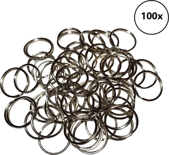 &ERGY Sleutelringen 25 mm zilver (100 stuks) | Sleutelring voor sleutelhanger | Splitringen | Metalen ring hobby | Sleutellabels | 2024