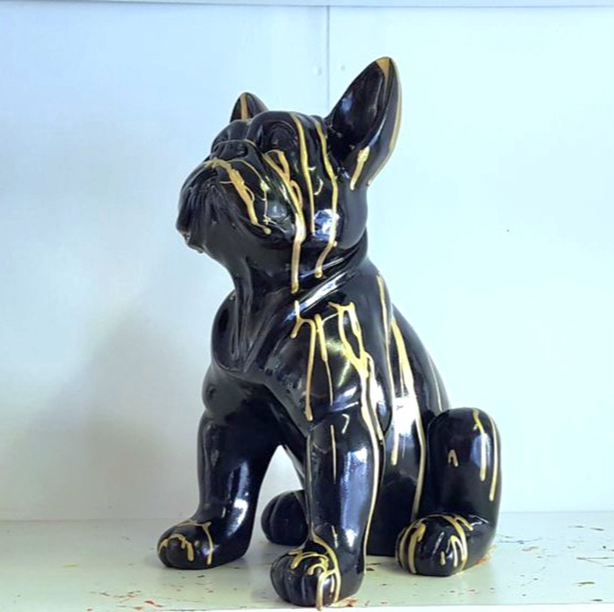 XMGZQ Franse Bulldog standbeeld en beeldjes, Franse Bulldog opslag