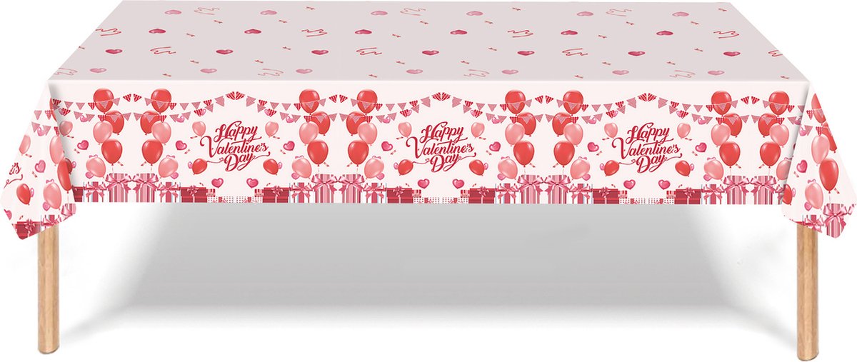 Valentijn Versiering Tafelkleed Valentijn Decoratie Wit Huwelijks Decoratie Feest Versiering 137*274 cm - 1 Stuk